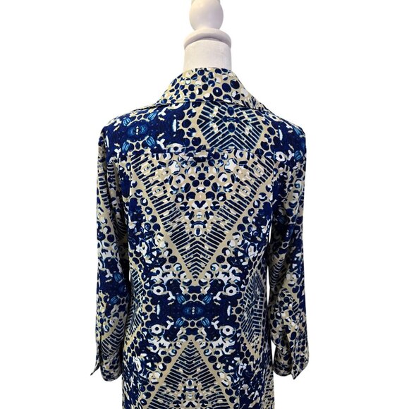 Cabi Blue Jewel Tunic Belted Button Down Shirt Dress Size Small *Missing Belt* - Picture 6 of 9